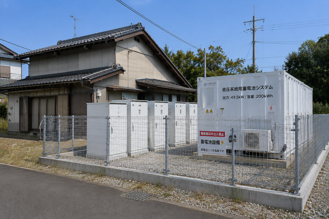 空き家に設置された低圧系統用蓄電池システム